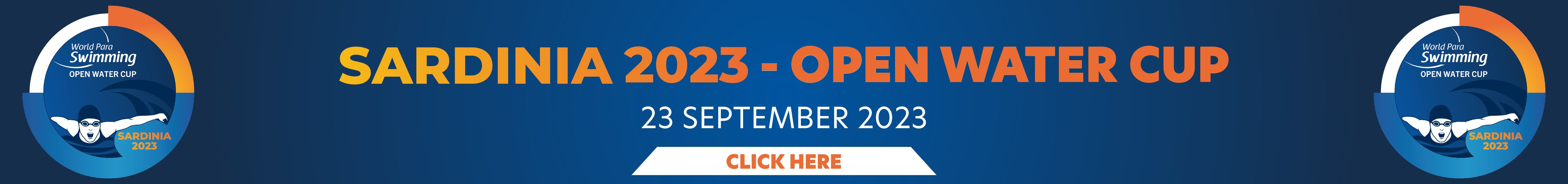 A banner of the Sardinia 2023 Open Water Cup