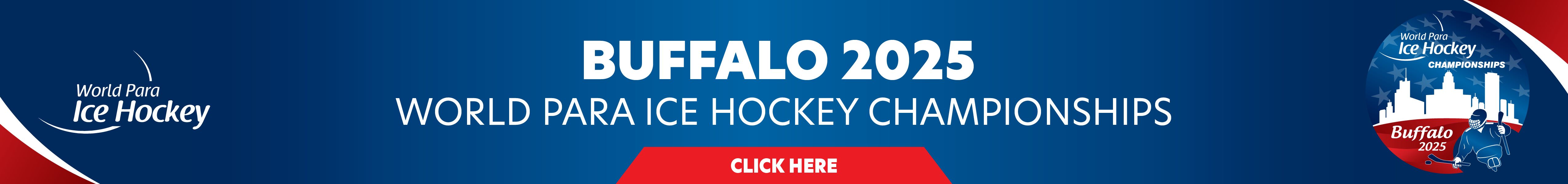 A banner of the Buffalo 2025 World Para Ice Hockey Championships
