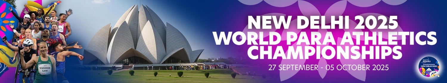 A banner of the New Delhi 2025 World Para Athletics Championships