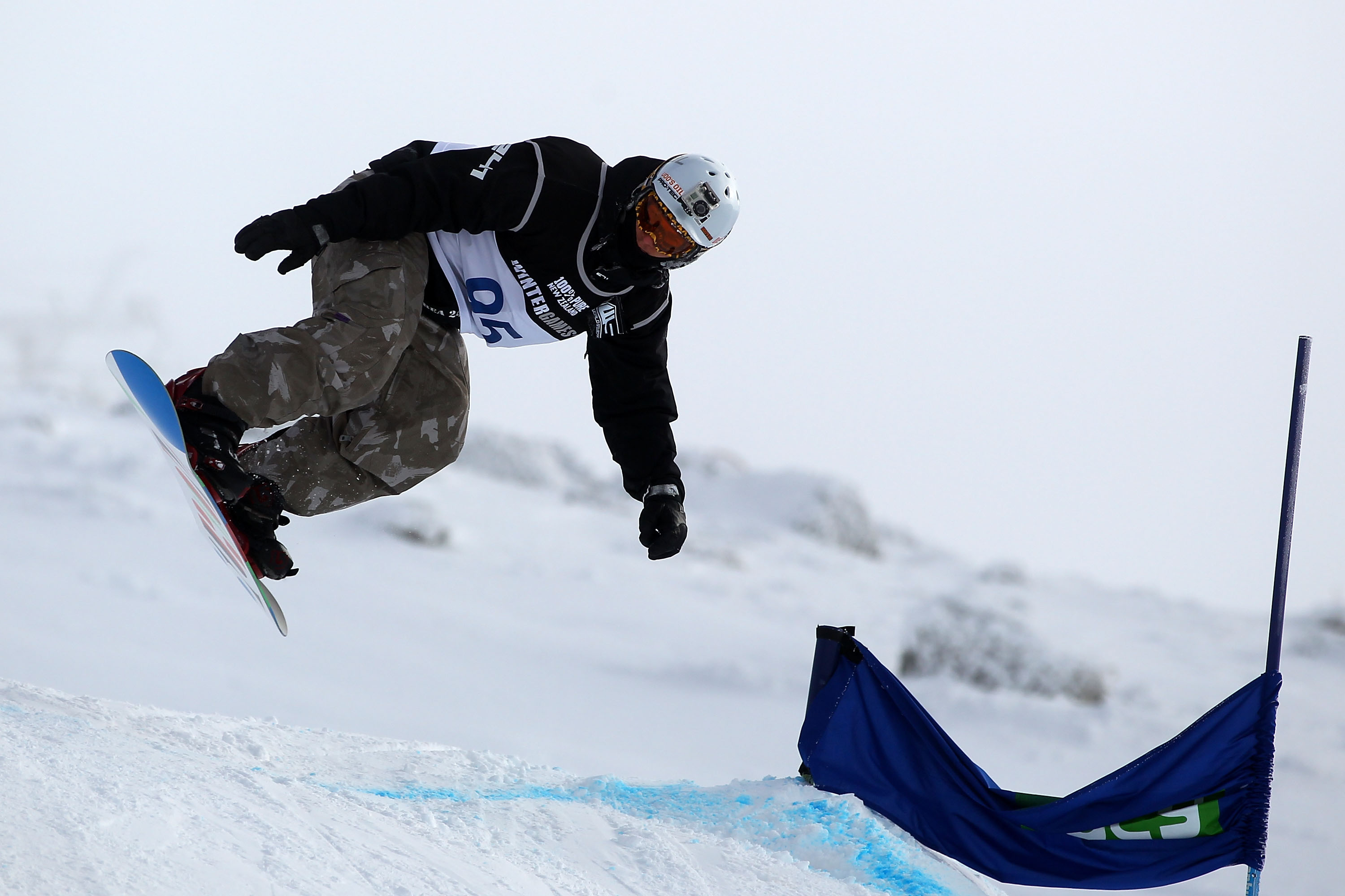 Strong dominates snowboard cross event