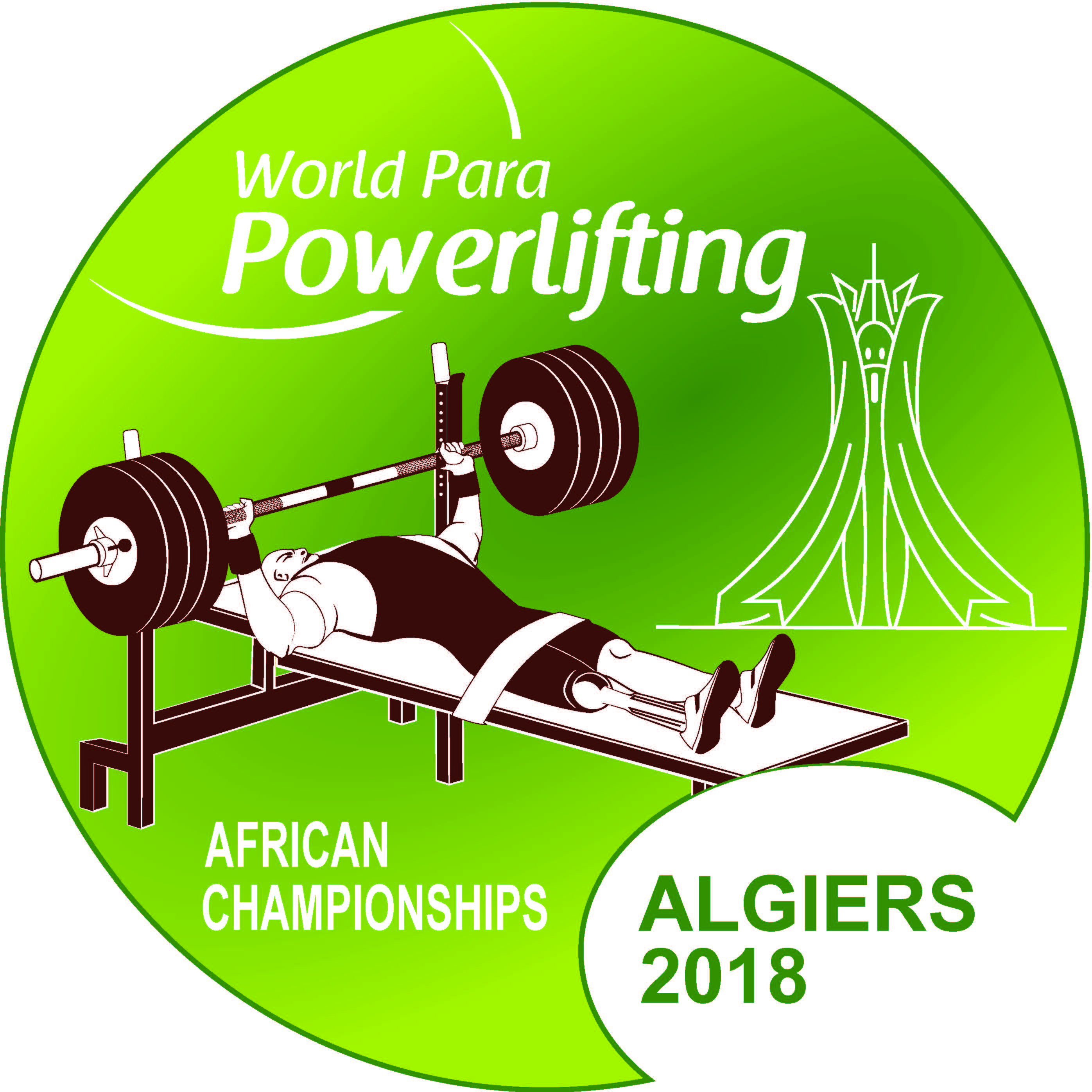 the official logo of the 2018 World Para Powerlifting African Championships