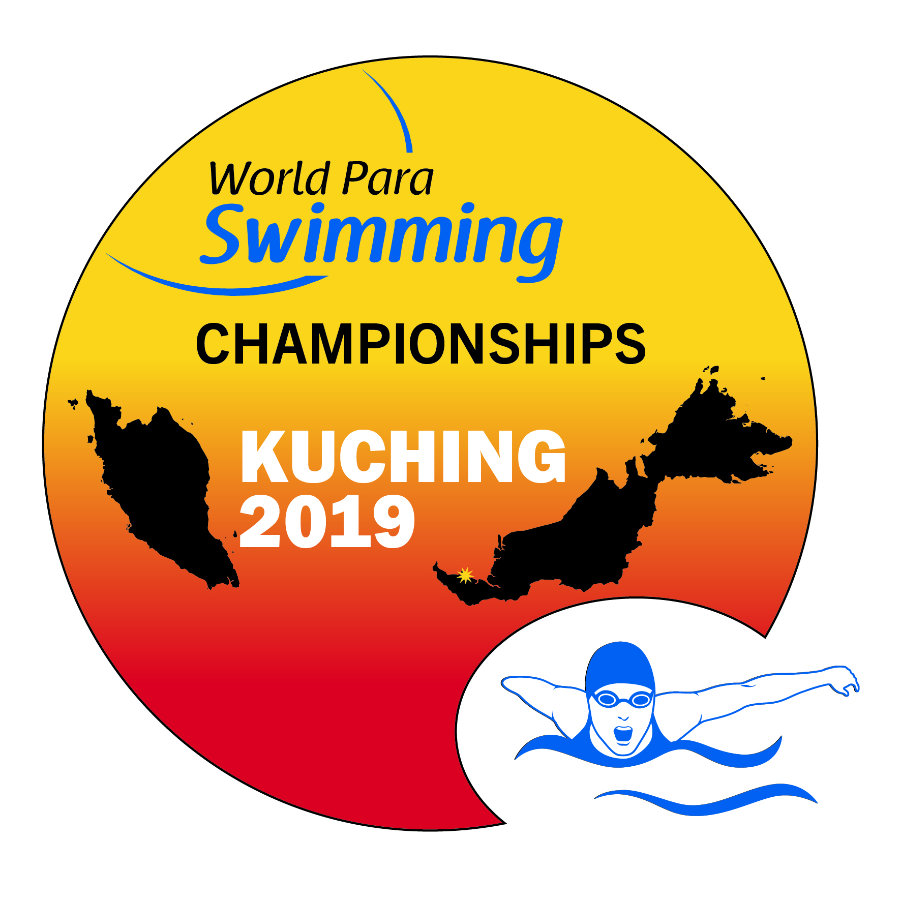 the official logo of the Kuching 2019 World Para Swimming Championships