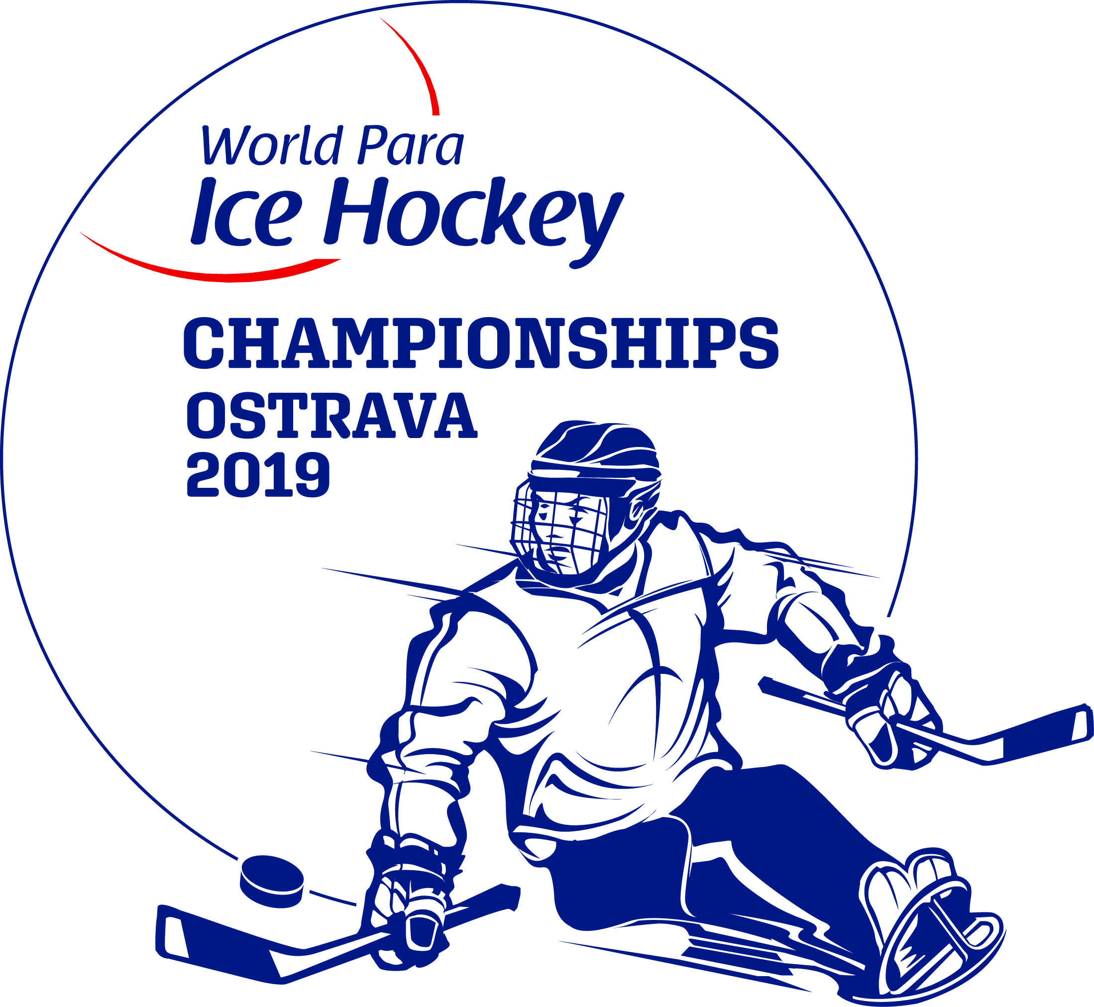 the official logo of the Ostrava 2019 World Para Ice Hockey Championships