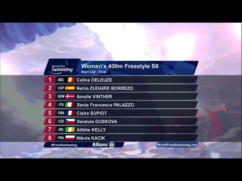Women S 400m Freestyle S8 Final Dublin 2018 International Paralympic Committee