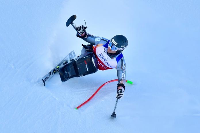 A sit-skier competing on the snow