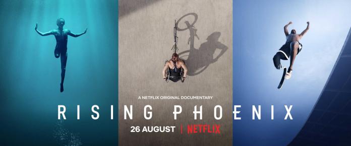Movie artwork with three athletes