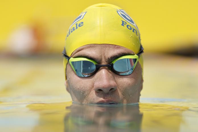 Mohammad Abbas Karimi emerges from the water