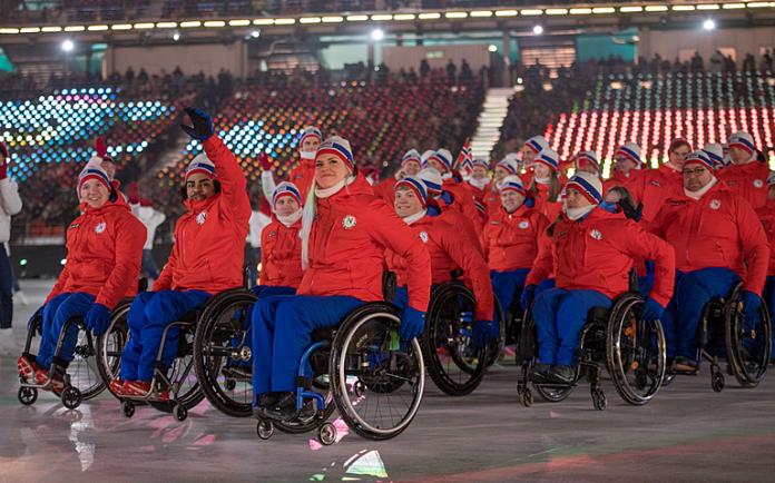 Norwegian delegation marching at the PyeongChang 2018 Opening Ceremony 