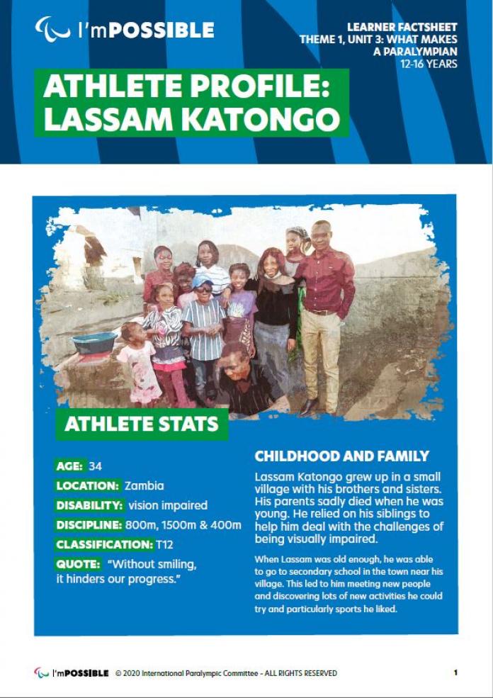 Lassam Katongo's life as in the I'mPOSSIBLE toolkit