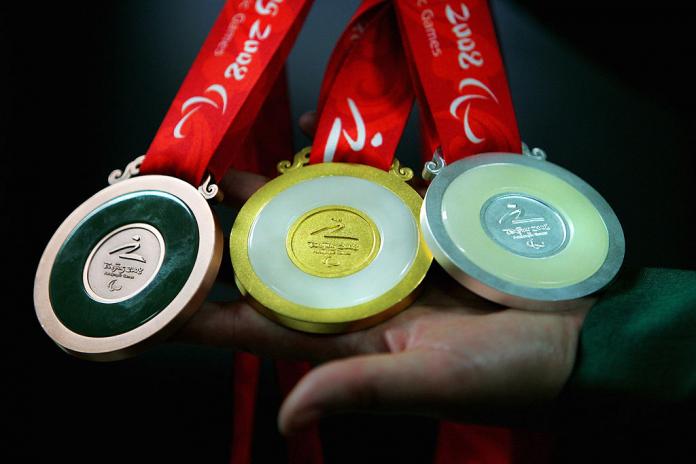 The gold, silver and bronze medals at Beijing 2008