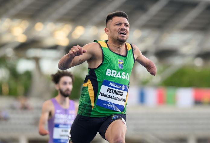 A male Para athlete in action at the Paris 2023 Para Athletics World Championships.