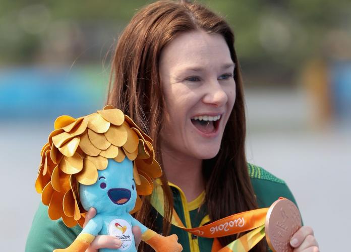 Susan Seipel, a Para canoe athlete from Australia, poses for a photo