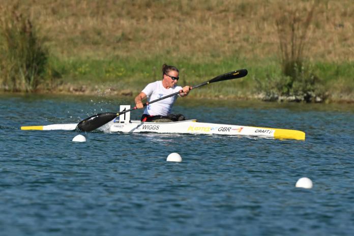 Emma Wiggs, a Para canoe athlete from Great Britain, competes in a meet in Germany.