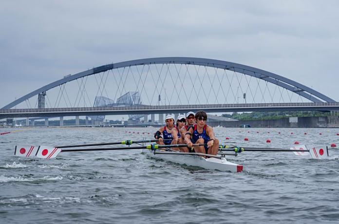 Four Para rowers in action at the Tokyo 2020 Paralympic Games.