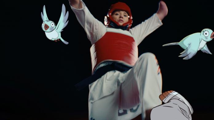 A screenshot of the Paris 2024 100 days to go video. 