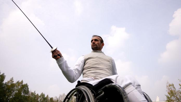 Wheelchair fencing athlete Ammar Ali during a video interview with the IPC during the Hangzhou 2022 Asian Para Games