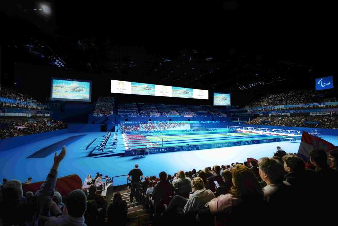 Image of the Paris La Defense Arena, Para swimming venue at Paris 2024