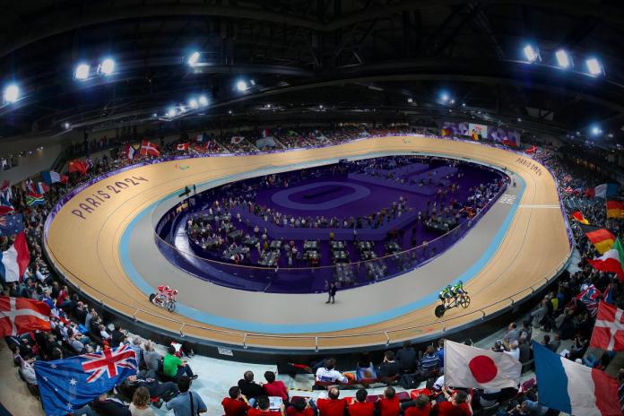 An image of the Para cycling track veldrome for the Paris 2024 Paralympics