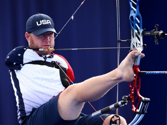 Armless Archer Matt Stutzman competes in Para archery. He uses his foot to aim