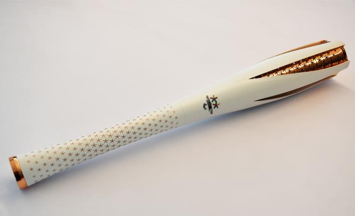 Photo of PyeongChang 2018 Paralympic torch, which is white and has star motiffs