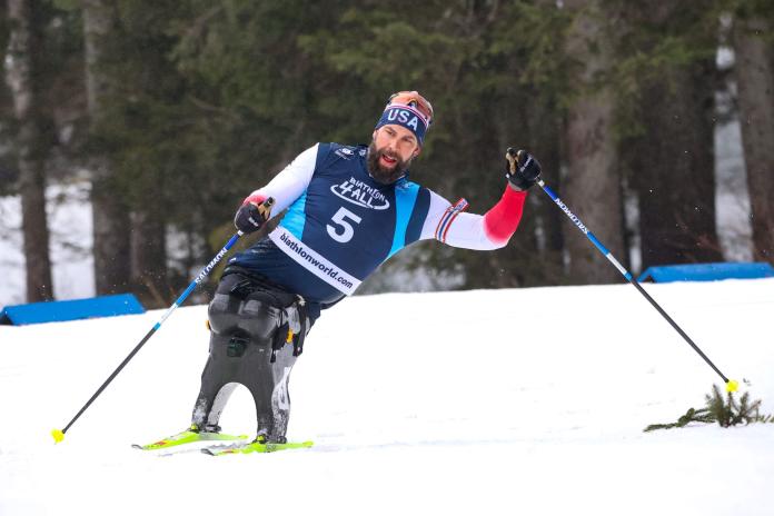 Para biathlon athlete competing for team USA