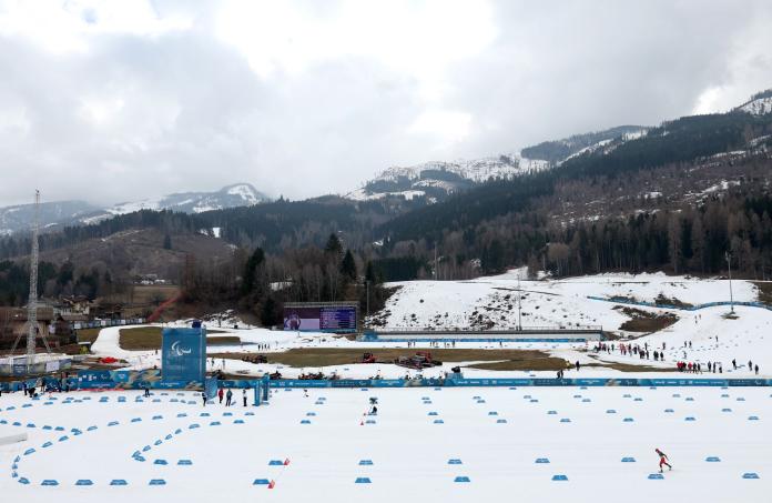 A image if the Para cross - country skiing route for competition