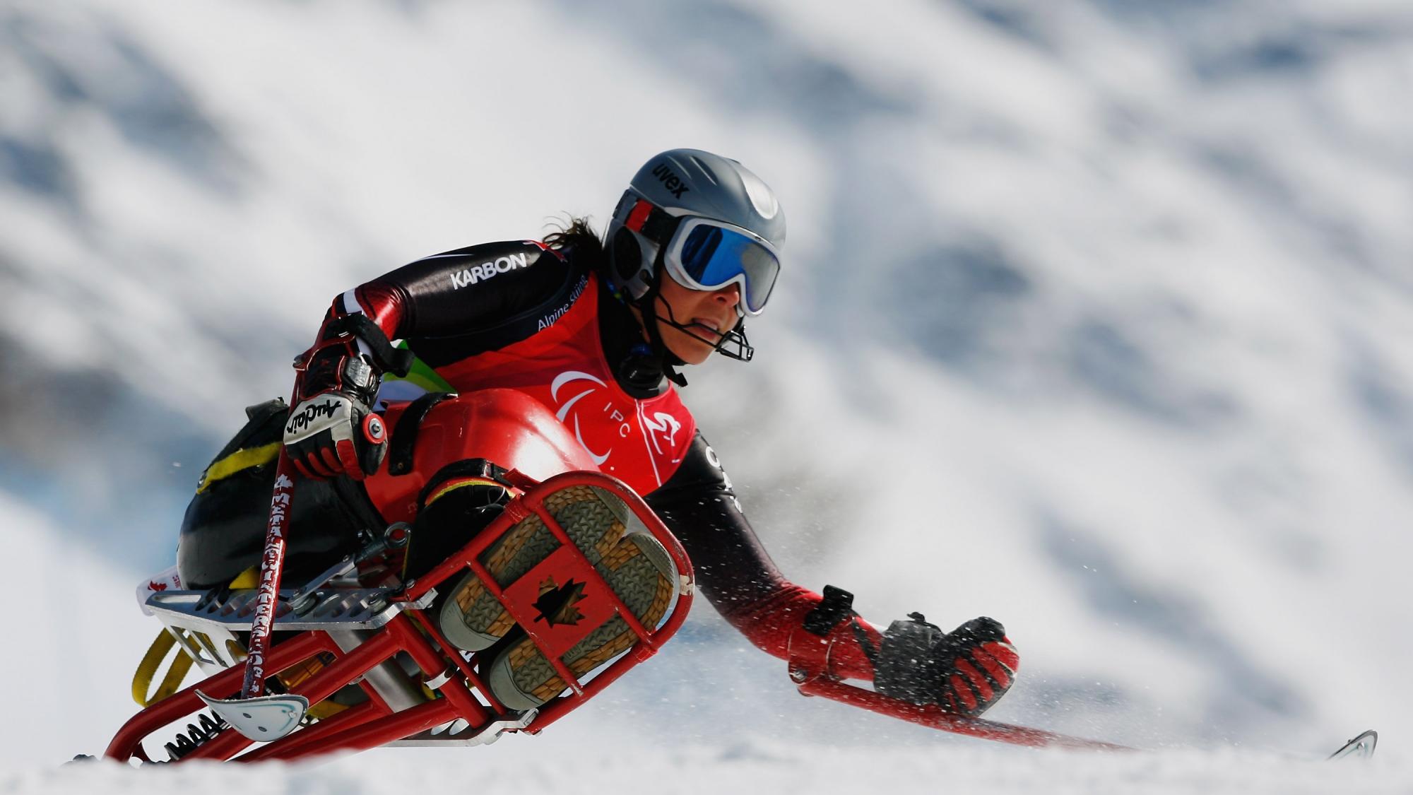 Athlete practicing Giant Slalom