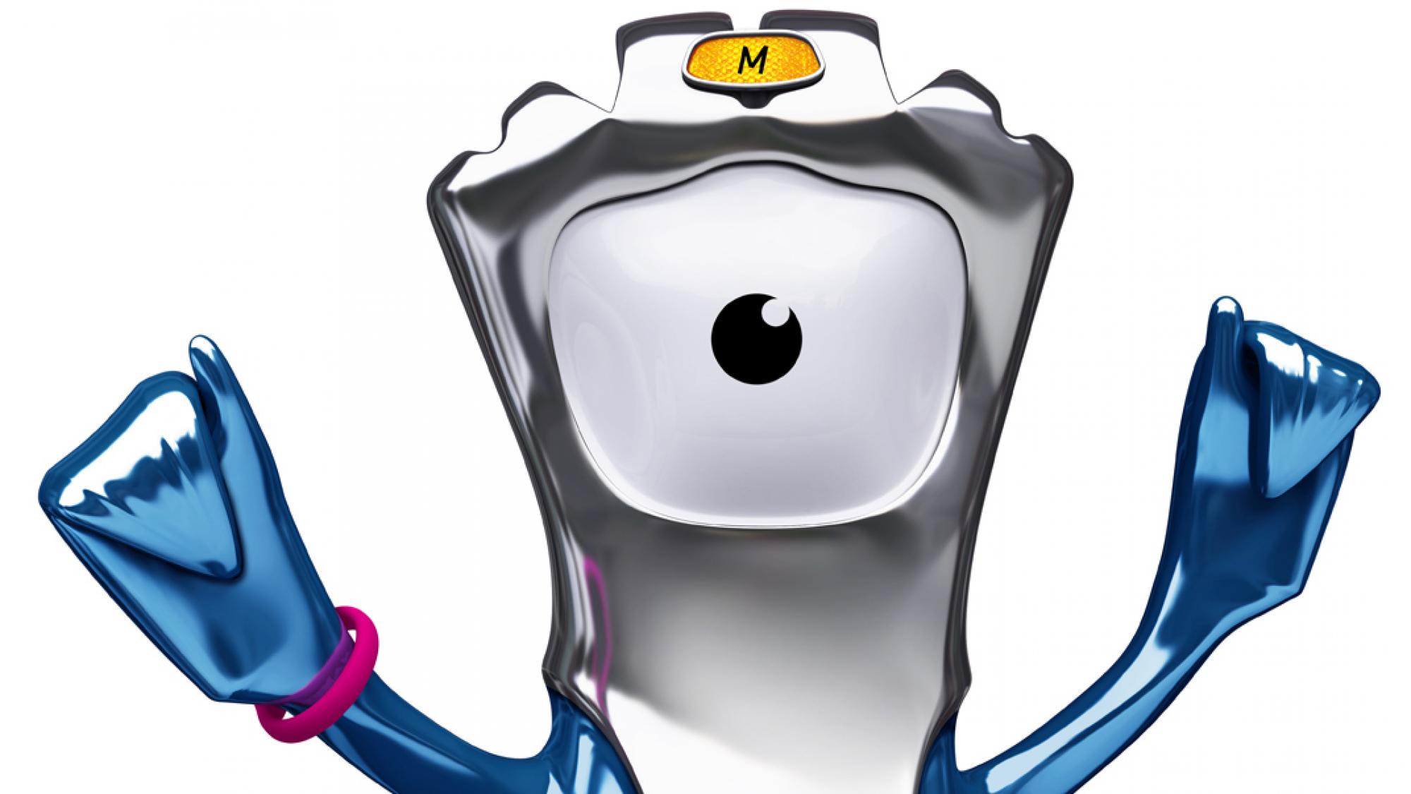 Steel figure with eyes