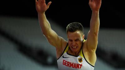 Markus Rehm of Germany competes in the Men's Long Jump T44 Finalat the London 2017 World Para Athletics Championships.