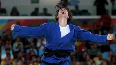 female judoka Sandrine Martinet