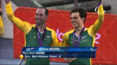 Cycling Track - Men's Individual B Pursuit Victory Ceremony - 2012 London Paralympic Games