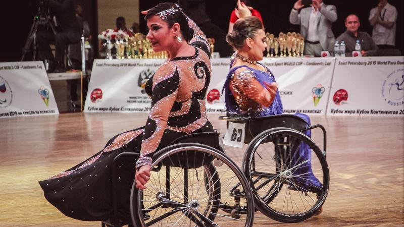 Two female Para dancers performing