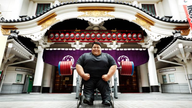  Rehman,  two-time gold medallist in London 2012 and Rio 2016, poses in front of a Japanese house