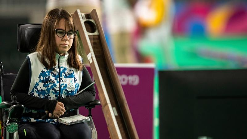 Boccia player Stefania Ferrando during a competition