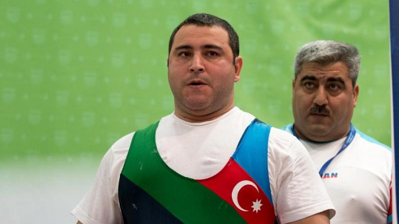 Elshan Huseynov, Azerbaijan, at the 2015 IPC Powerlifting European Open Championships in Eger, Hungary.