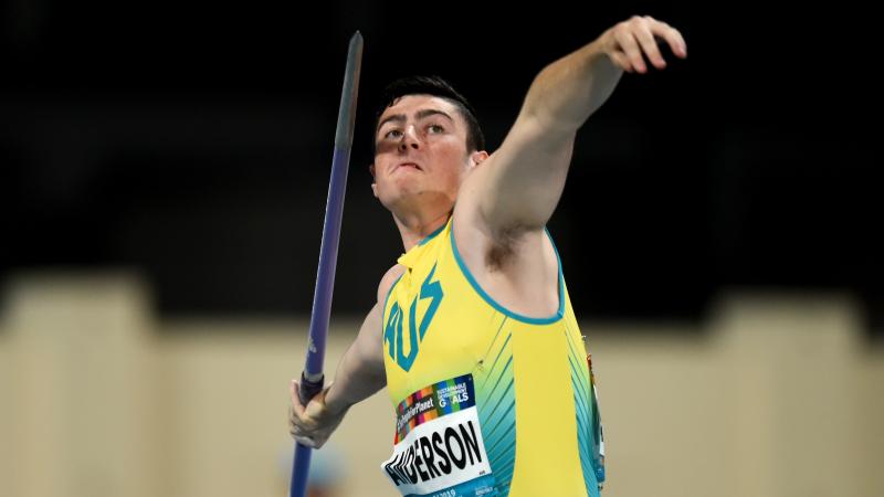 A man throwing a javelin