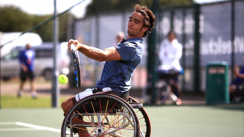 Spain's wheelchair tennis player Daniel Caverzaschi