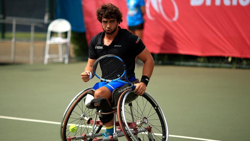 Spain's wheelchair tennis player Daniel Caverzaschi