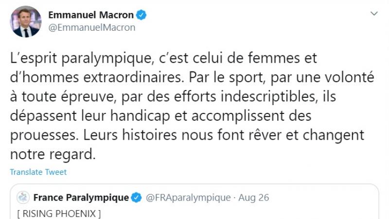 Emmanuel's Macron tweet about Rising Phoenix