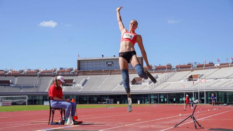 Fleur Jong during a training session at the Olympic Stadium in Amsterdam, Netherlands