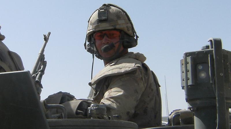 Man in military gear