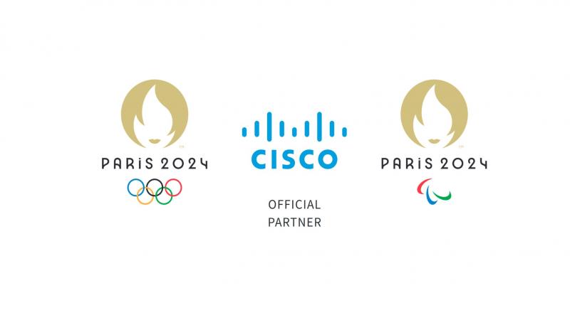 Cisco logo with Paris 2024 logo