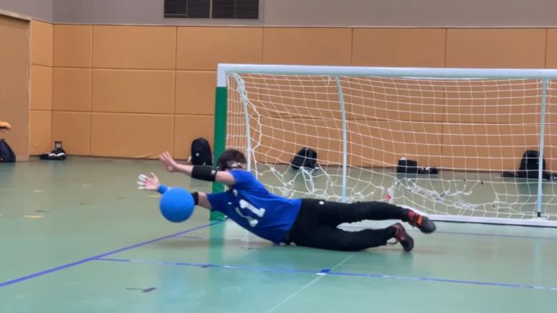 Yuto Sano playing goalball