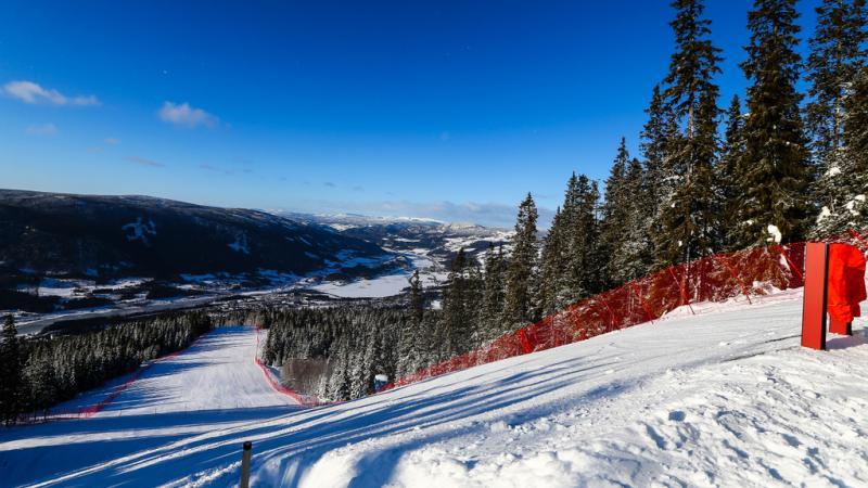 The view of a ski slope in Lillehammer, Norway