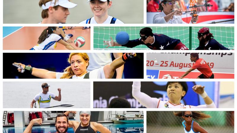 Collage with 10 photos of Para athletes