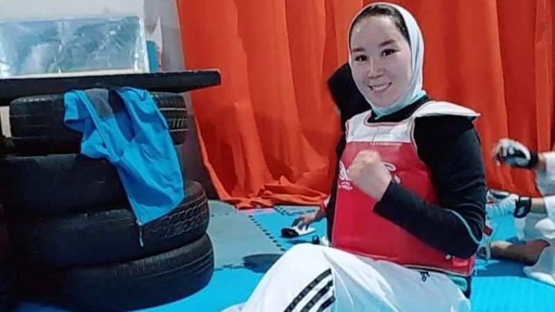 WOMAN OF SUBSTANCE:  Zakia Khudadadi during a training session ahead of the Tokyo 2020 Paralympic Games. 