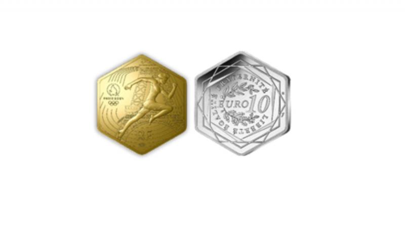 Hexagonal Gold and Silver coins Paris 2024