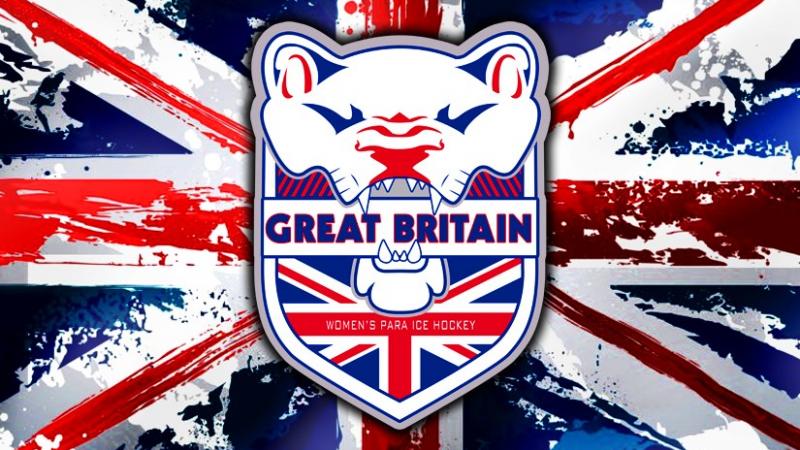 A logo with a lion and the flag of United Kingdom in the background