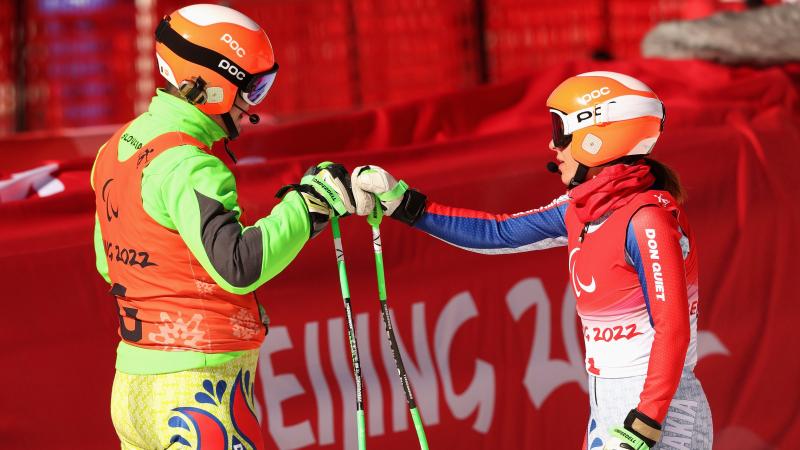 Henrieta Farkasova and guide Martin Motyka