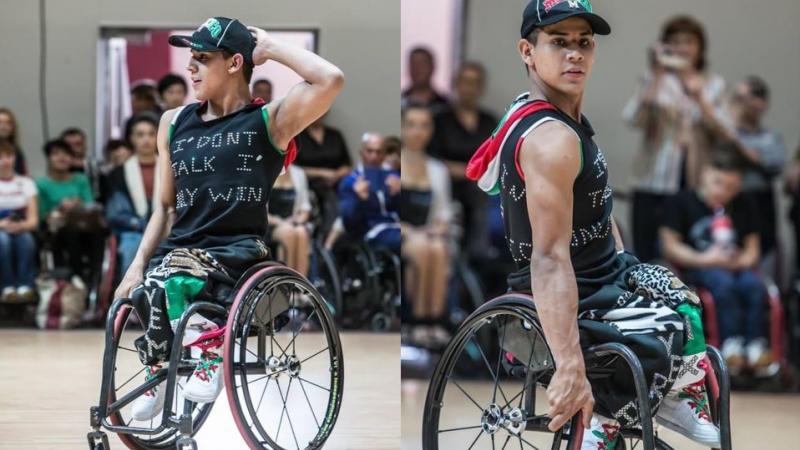 Image of a male Para dancer in his wheelchair